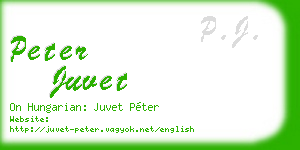 peter juvet business card